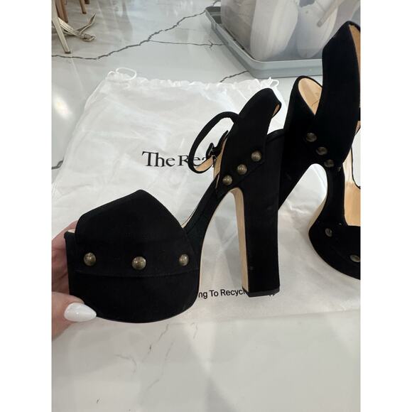 Giuseppe Zanotti Black Suede Studded Platform Sandals - Picture 7 of 11